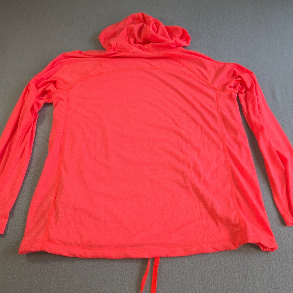 Under Armour Hoodie Womens XL Neon Pink HeatGear Loose Fit Drawstring Hem - Picture 2 of 5